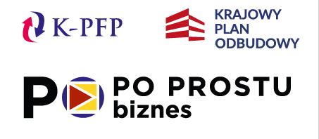 logotypy: KPFP, Krajowy Plan Odbudowy Po Prostu Biznes